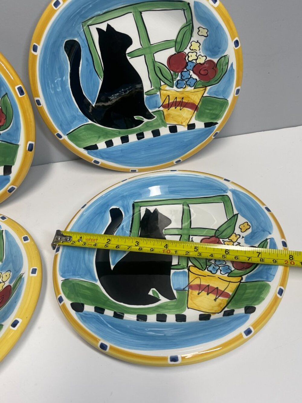 Hausenware Mary Jane Mitchell 1999 Black Cat Plates Set of 4 - Picture 3 of 7